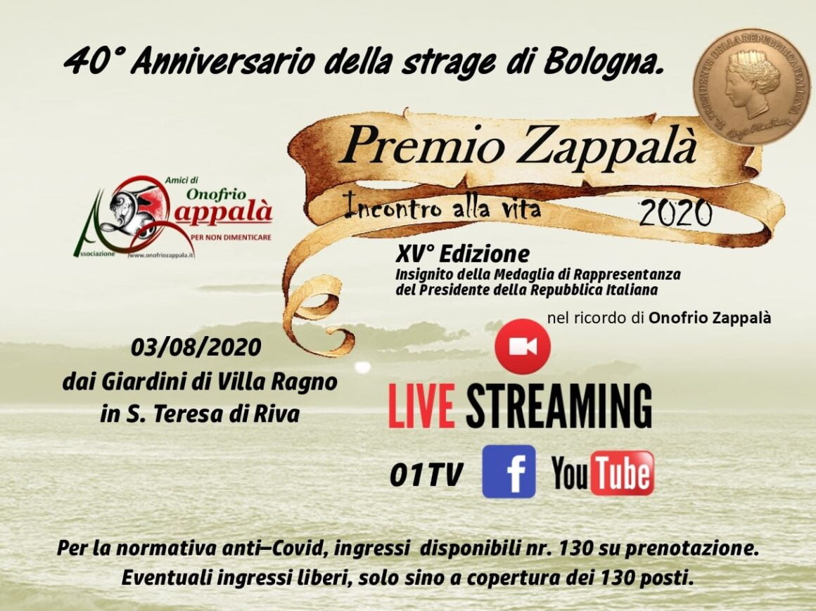 promo_sito_40° XV Edizione PREMIO ZAPPALA’ 2020 – Presentazione Evento