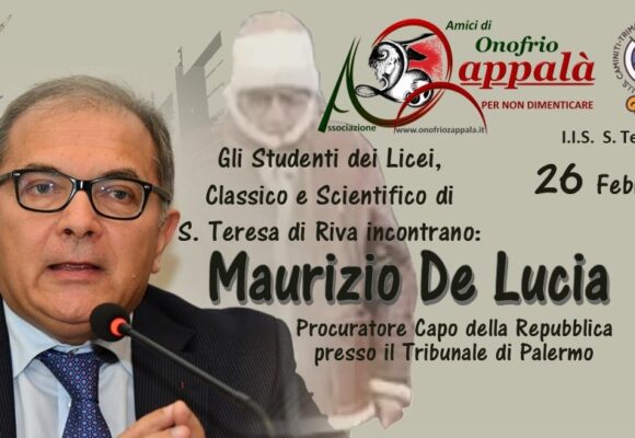 Testata sito Incontro col Procuratore Capo di Palermo De Lucia
