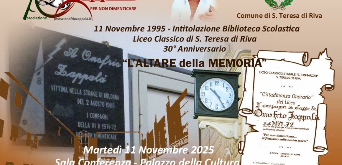 Promo_2 30° Anniversario – Intitolazione Biblioteca Liceo Classico