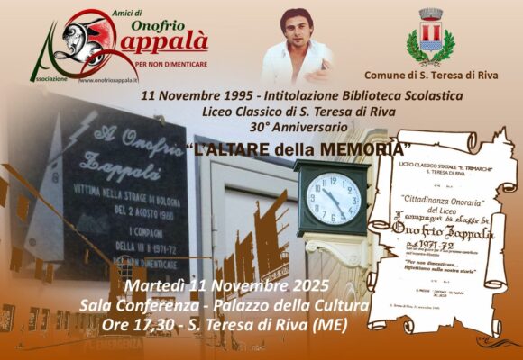 Promo_2 30° Anniversario – Intitolazione Biblioteca Liceo Classico